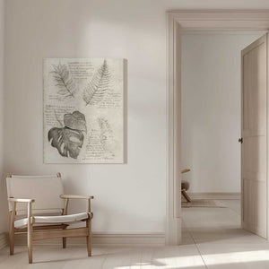 Tablou canvas „Pencil Sketches Of Various Plant Leaves” de Mike Koubou