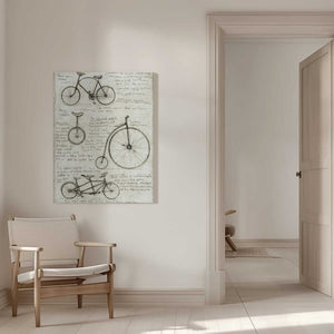 Tablou canvas „Vintage Bicycle Sketches” de Mike Koubou