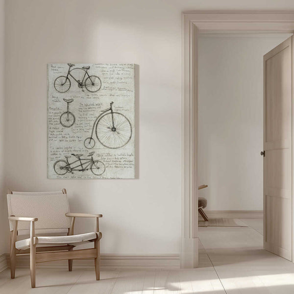 Tablou canvas „Vintage Bicycle Sketches” de Mike Koubou