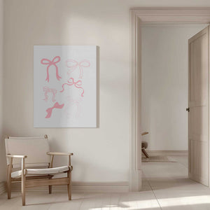 Tablou canvas „Six Pink Bows In Various Styles” de Jolly and Dash