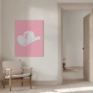Tablou canvas „Pink Cowboy Hat” de Jolly and Dash