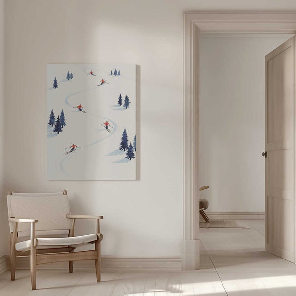 Tablou canvas „Five Skiers” de Andreas Magnusson