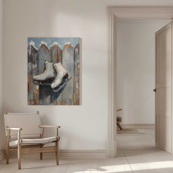 Tablou canvas „Schlittschuhe am Zaun” de Ohkimiko