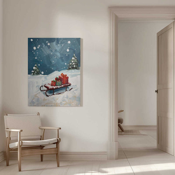 Tablou canvas „Schlitten mit Geschenken” de Ohkimiko