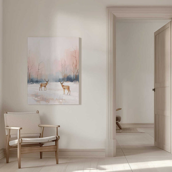 Tablou canvas „Rehe im Winter” de Ohkimiko