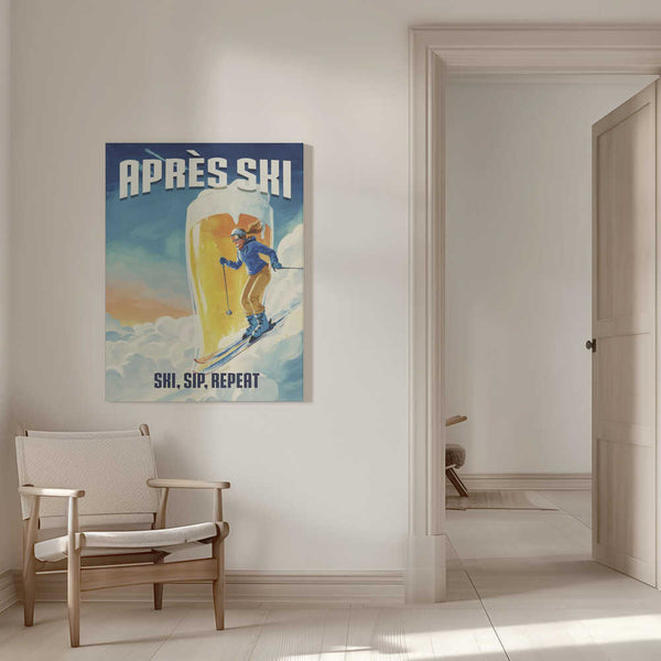 Tablou canvas „Ski, Sip, Repeat” de Andreas Magnusson