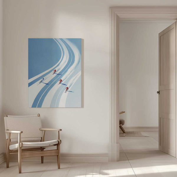 Tablou canvas „Four Skiers” de Andreas Magnusson