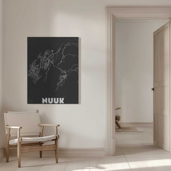 Tablou canvas „Nuuk Greenland Vintage Map” de Nicholas