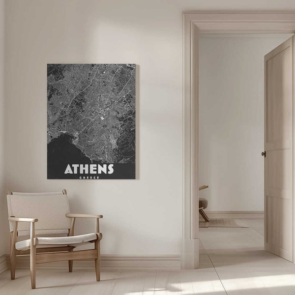 Tablou canvas „Athens Greece vintage travel map” de Nicholas