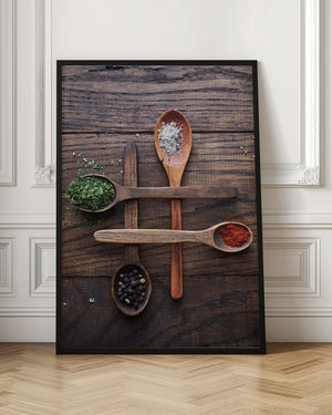 Tablou înramat „Wooden Spoons With Colorful Spices” de Karina Aleksandrova