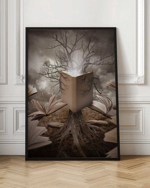 Tablou înramat „Old Tree Reading Story Book” de Angela Waye