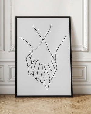 Tablou înramat „Holding Hands Lines” de Pictufy Studio II