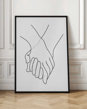 Tablou înramat „Holding Hands Lines” de Pictufy Studio II