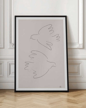 Tablou înramat „Two Doves” de Pictufy Studio II