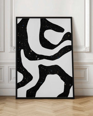 Tablou înramat „Organic Black Forms with Speckled Patterns” de uplusmestudio