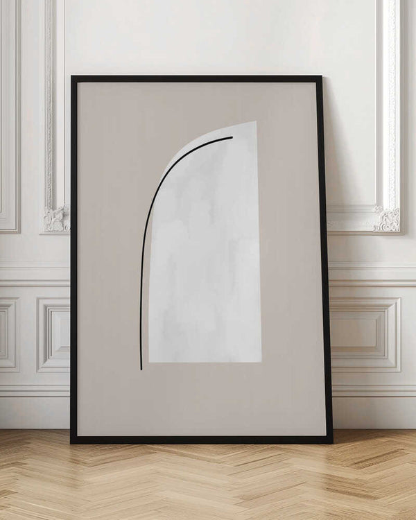 Tablou înramat „Curved Black Lines” de uplusmestudio