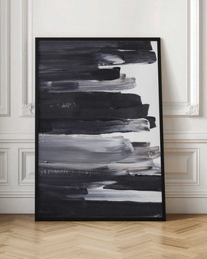 Tablou înramat „Monochrome Brushstrokes” de uplusmestudio