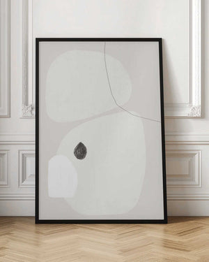 Tablou înramat „Minimalist Beige and White Geometric Shapes” de uplusmestudio