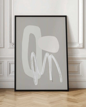 Tablou înramat „Flowing Curves and Shapes in Neutral Tones” de uplusmestudio