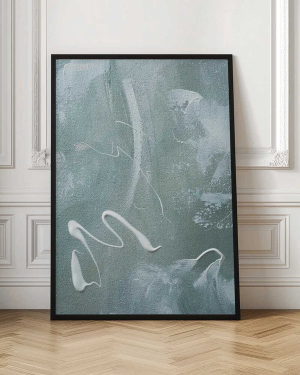 Tablou înramat „Green and White Acrylic” de uplusmestudio