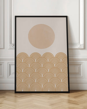 Tablou înramat „Golden Sun Waves” de THE MIUUS STUDIO