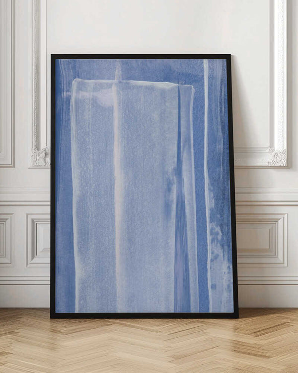 Tablou înramat „Blue With Vertical Brushstrokes” de uplusmestudio