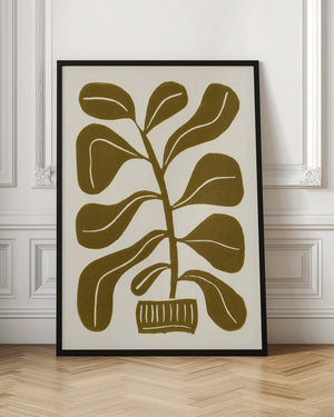 Tablou înramat „Linocut Houseplant #2” de Alisa Galitsyna