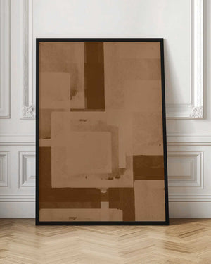 Tablou înramat „Sepia Geometric Flow” de THE MIUUS STUDIO