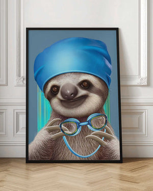 Tablou înramat „SLOTH WITH GOGGLES” de Adam Lawless