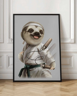 Tablou înramat „karate sloth” de Adam Lawless