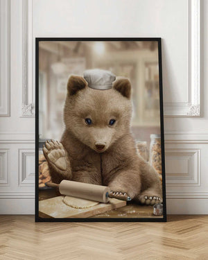 Tablou înramat „bear baking” de Adam Lawless