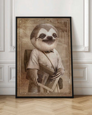 Tablou înramat „STUDENT SLOTH” de Adam Lawless