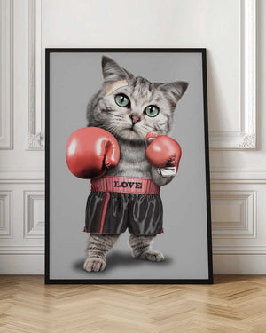 Tablou înramat „boxing cat” de Adam Lawless