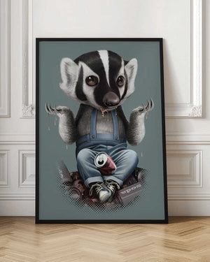 Tablou înramat „badger chill” de Adam Lawless