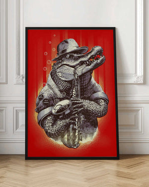 Tablou înramat „croc rocks” de Adam Lawless