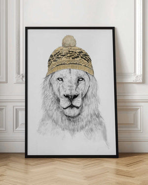 Tablou înramat „Winter Lion” de Balazs Solti