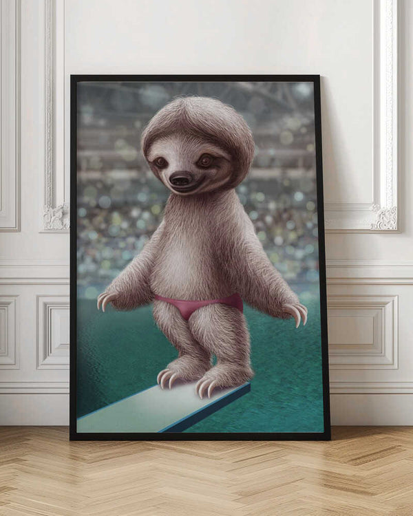 Tablou înramat „SLOTH THE DIVER” de Adam Lawless