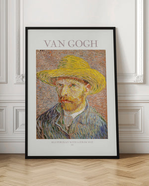 Tablou înramat „Self Portrait With Straw Hat” de Vincent Van Gogh