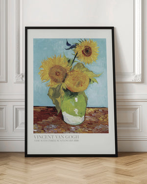 Tablou înramat „Vase With Three Sunflowers” de Vincent Van Gogh
