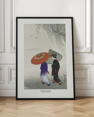 Tablou înramat „Two Women In The Rain” de Ohara Koson