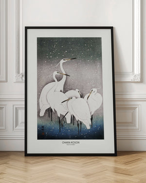 Tablou înramat „Group Of Egrets” de Ohara Koson