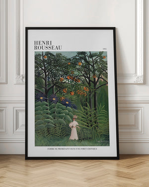 Tablou înramat „Femme Se Promenant Dans Une Foret Exotique” de Henri Rousseau