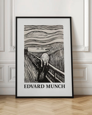 Tablou înramat „Skriet- The Scream - Monochrome Version” de Edvard Munch