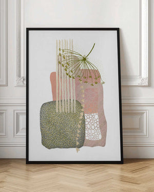 Tablou înramat „Delicate Pink and Green-3” de Sally Ann Moss