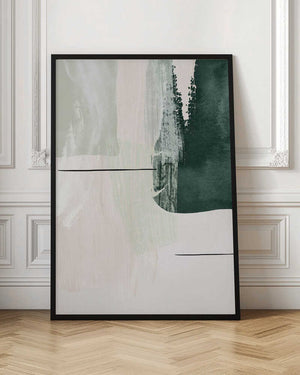 Tablou înramat „Abstract Shapes in Green-2” de Sally Ann Moss