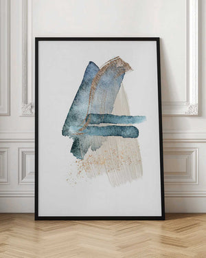 Tablou înramat „Atlantic Blue Abstract-3” de Sally Ann Moss