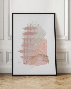 Tablou înramat „Mystical Pink Abstract-2” de Sally Ann Moss