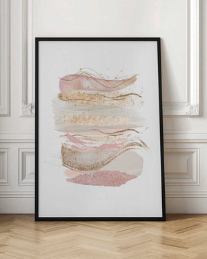 Tablou înramat „Mystical Pink Abstract-1” de Sally Ann Moss