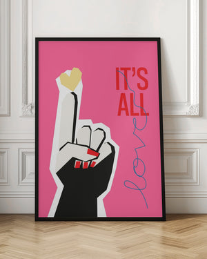 Tablou înramat „It's All Love Hand Pink” de Frances Collett