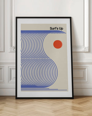 Tablou înramat „Surf's Up Biscuit Blue” de Frances Collett